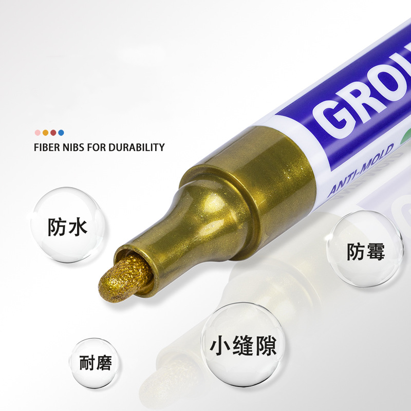 8 farver hvid fugepen vandtæt vægfuge restaureringspen til badeværelse, væg og gulv, dekontaminering, søm reparationspenne