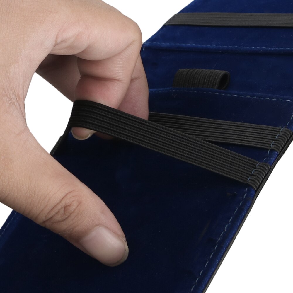 Golf Scorecard Yardage Book Holder Cover Stripe and Star Pattern Black Leather