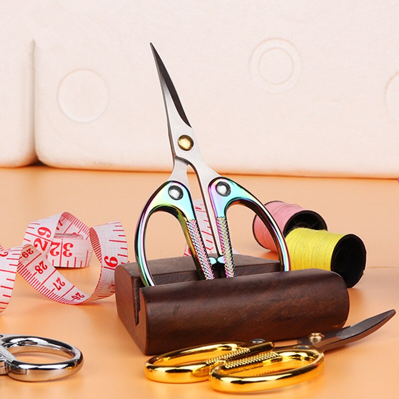 Tijeras de bordado de cabeza deformada para costura, corte Vintage, tijeras curvas para tela, herramientas de artesanía de punto de cruz: Multicolour