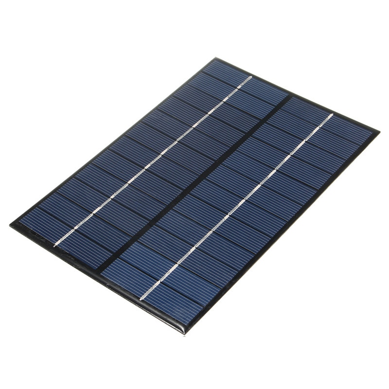 Zonnepaneel 18 V 4.2 W Polykristallijne Silicium Zonnepaneel Draagbare Zonnecellen DIY Solar Module Systeem zwart