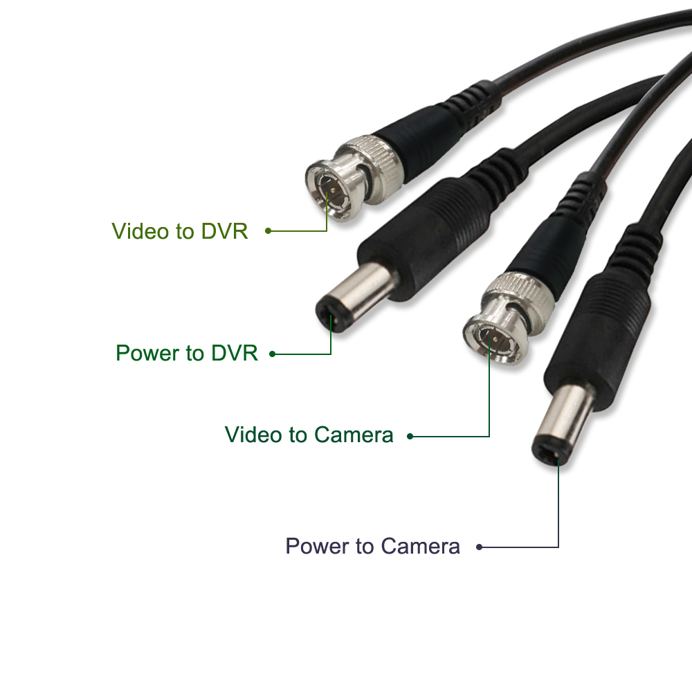 18M / 30M / 50 BNC Video Power Siamese Cable for ANRAN AHD security camera Analog HD CCTV DVR Kit 5.5mm x 2.1mm standard cable