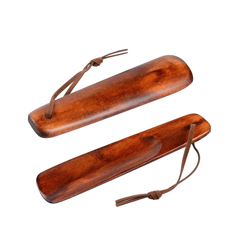 Sunvo abedul cuerno de madera artesanía manilla corta de madera Shoehorn forma de cuchara para levantar zapatos desgaste fácil de llevar insertar almohadillas 15,5 cm