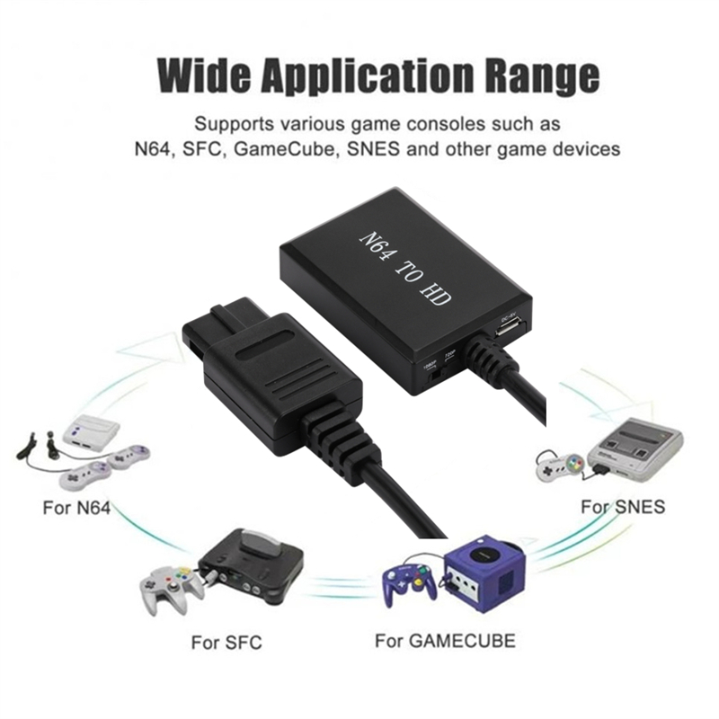 HD 1080P N64 PS2 Wii Xbox do HDMI Konsola do gier HD TV do kabli HDMI Plug and Play Nintendo 64 do HDMI Converte