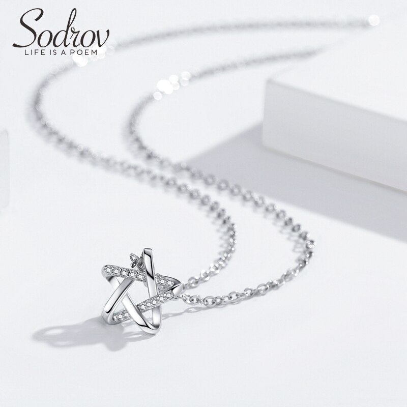 Sodrov S925 Glücklich Stern Halskette 925 Sterling Silber Weiblichen Geistigen Schlüsselbein Feine Schmuck für Frauen