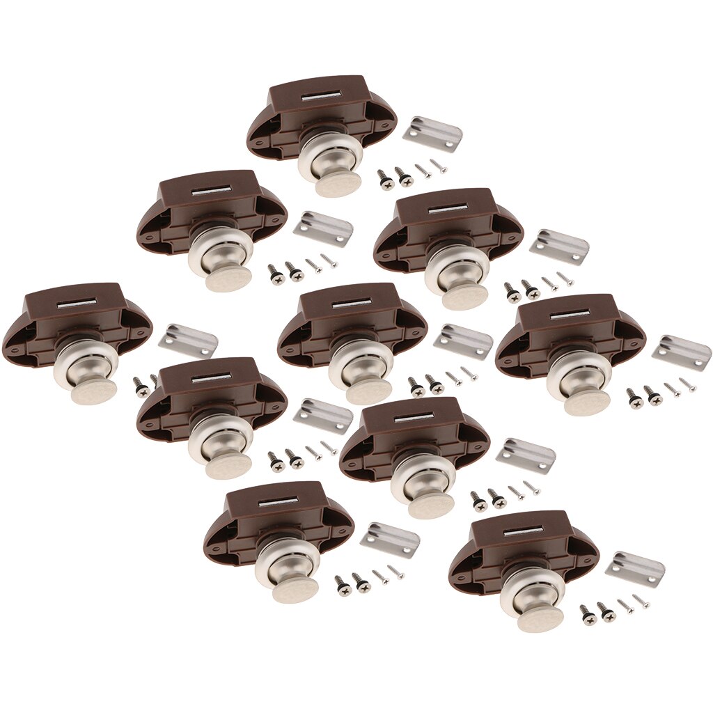 10 Pack Gloednieuw En Drukknop Vangst Lock Knop Klink Kast Camper Rv Camper Kast Te installatieprocedure