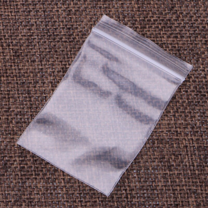 100 pcs Plastic Bags white Grip Self Press Seal Resealable Zip Lock Clear Cookie Cake Candy Bags