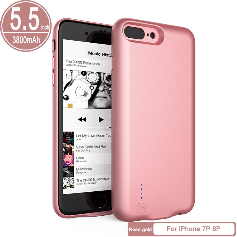 JAVY etui na ładowarkę do iPhone 6 6S 7 8 Plus przenośna ładowarka do banku mocy Ultra Slim Powerbank do ładowania: RG3800mAh i7P i8P