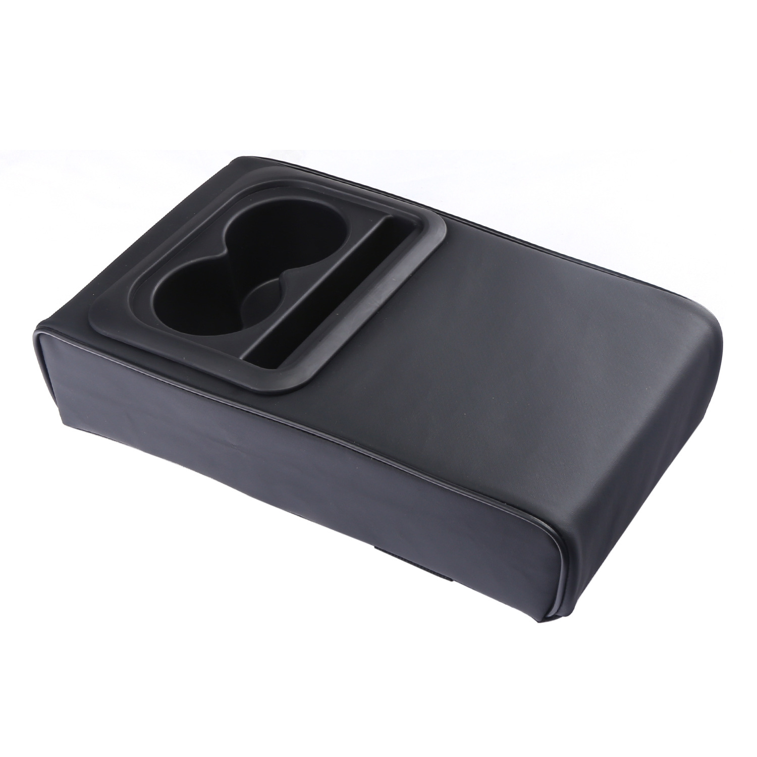 Auto Middenconsole Armsteun Kussen Met 2 Bekerhouder Pu Lederen Armsteun Pad Telefoonhouder Opbergtas Voor De Meeste Auto: Blauw
