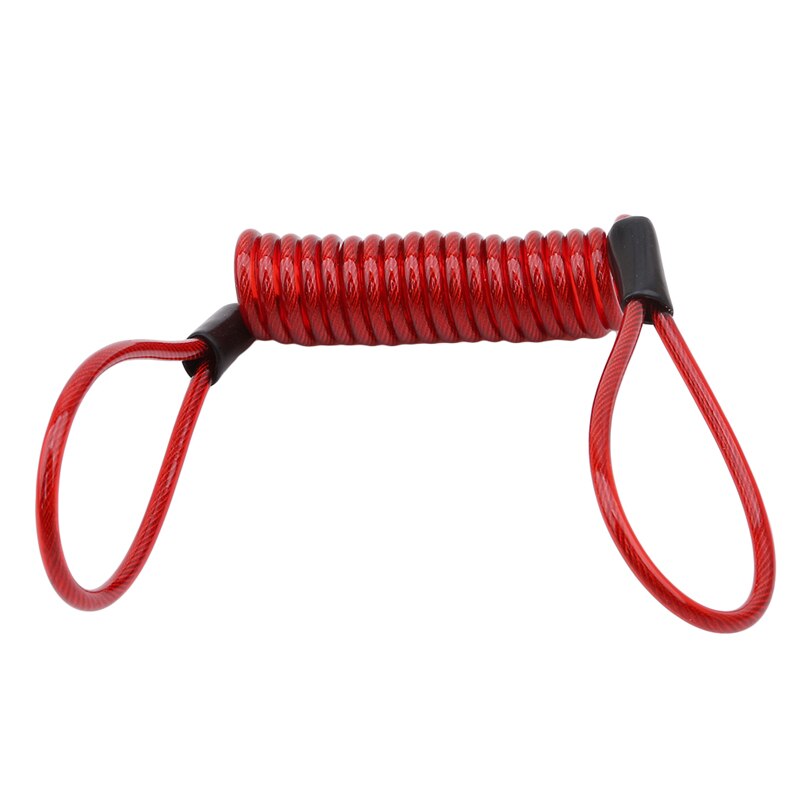 Stretch length 120cm icycle Lock Reminder Elastic Rope Anti Theft Bike Motorcycle Scooter Spring Cable Wire 4 color: red