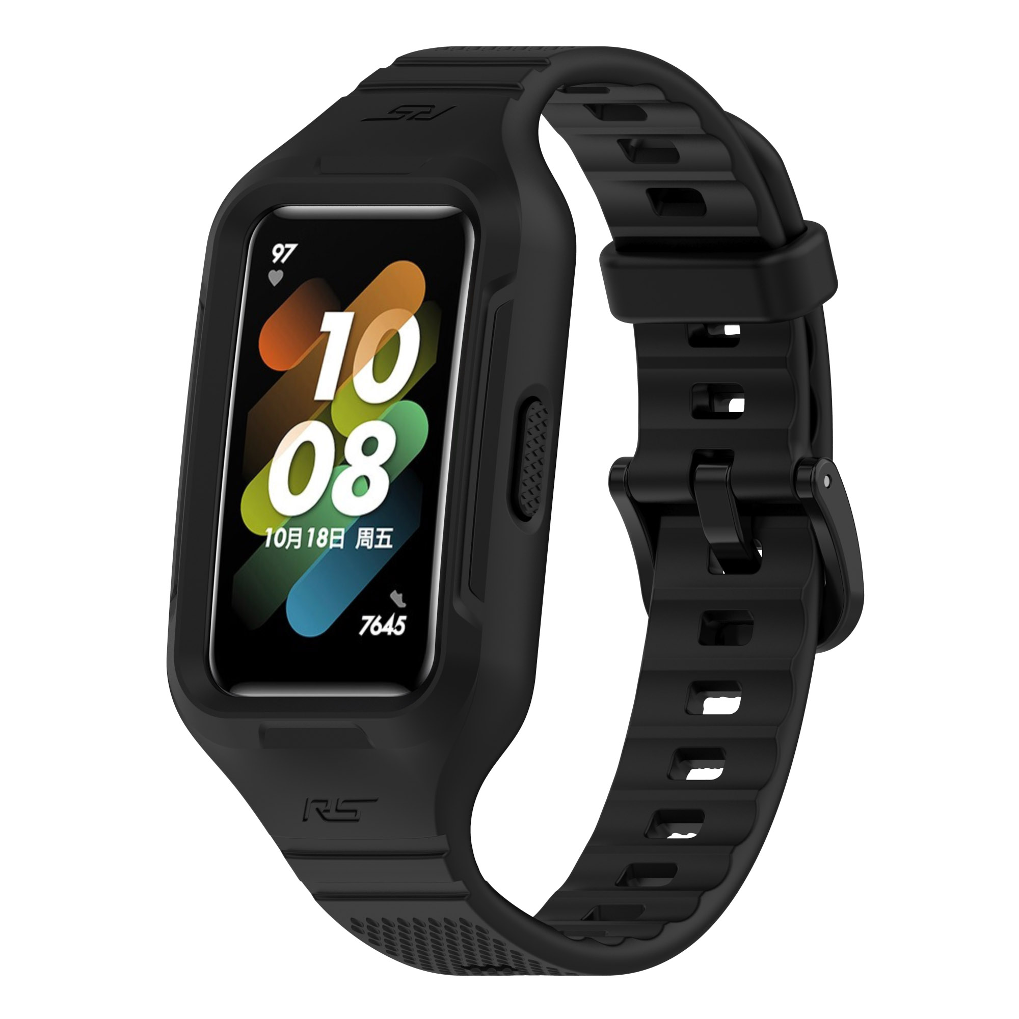 Silicone Strap For Huawei Watch Band 8 7 6 Replacement Smartwatch Wristband correa Strap bracelet for honor Band 6 Accessories: Black Yellow / 18mm