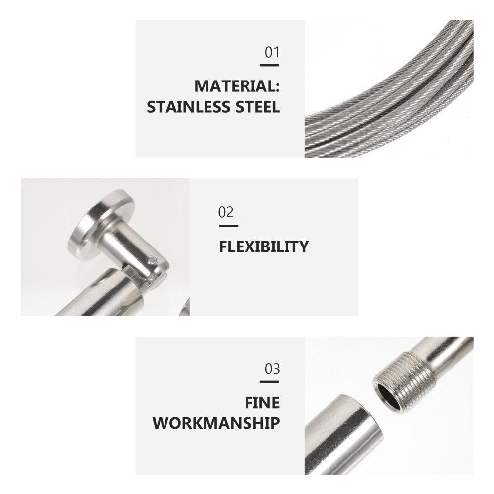 1 Set 5M Curtain Drape Wire Rod Set Stainless Steel Clothes Drying Hanger