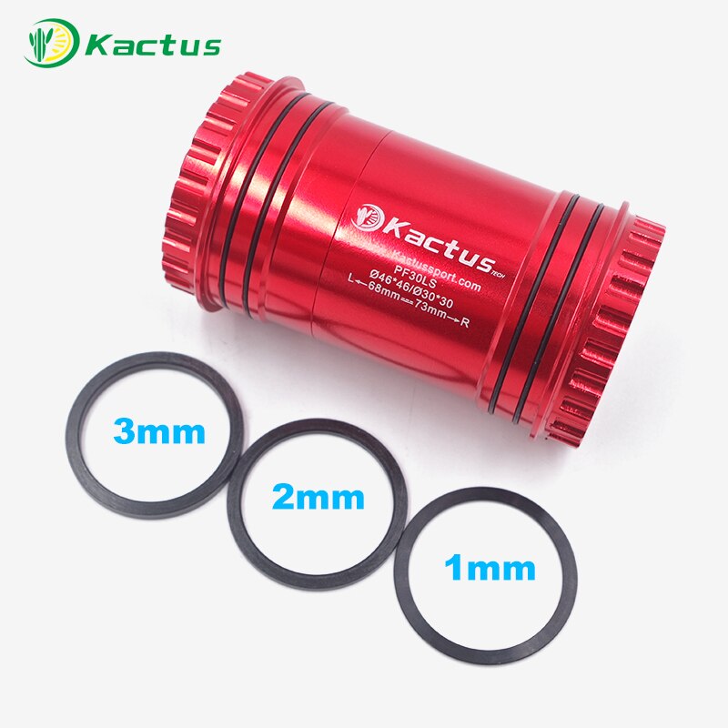 KACTUS TECH PRESS FIT BB30 PF30 PRESSFIT BIKE BOTTOM BRACKET 30MM ROAD MTB CERAMIC BEARING 68MM 73MM CRANKSET BB BICYCLE PARTS: PF30LS Red