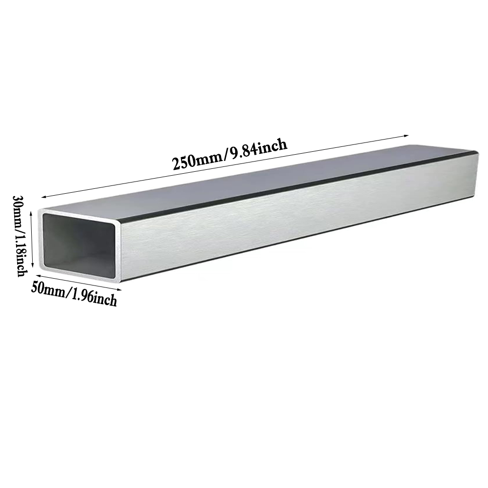 Roestvrij staal 304 rechthoekige buis 250 mm x 1 mm wanddikte, metalen profiel voor bouw, handwerk en reparatie: Oranje