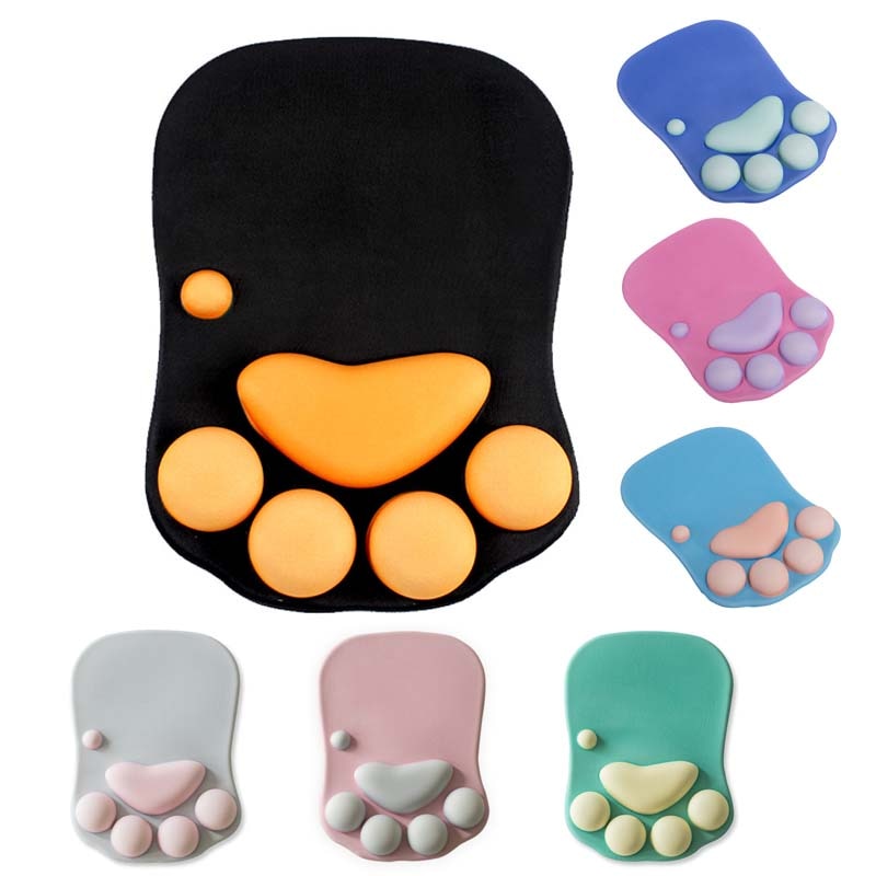 3D Cute Mouse Pad Soft Cat Paw Mouse Pads Wrist Rest Support Comfort Silicon Memory Foam Gaming Ergonomic Mouse Mat
