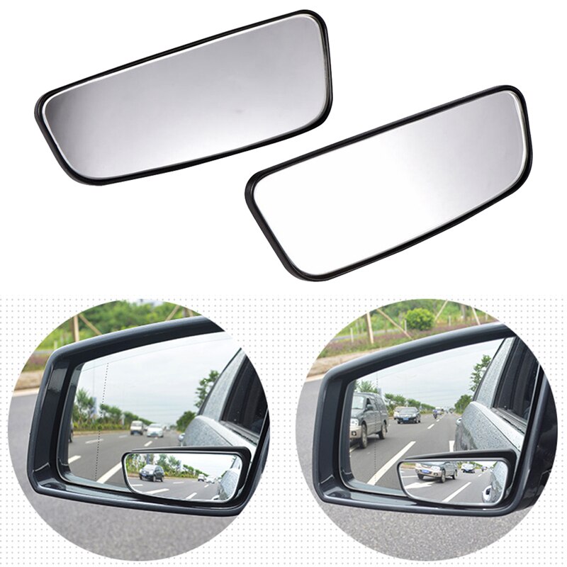2 stuks Auto Spiegel 360 Graden Groothoek Convex Dodehoekspiegel Parking Auto Rechthoekige Oppervlak Aid Achteruitrijcamera Verstelbare spiegel