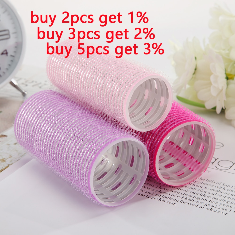 Hair Rollers Curlers Self Grip Holding Self-Adhesive Sticky Hairdressing Lazy Silk Ribbon Heatless Rod Headband Hair Styling
