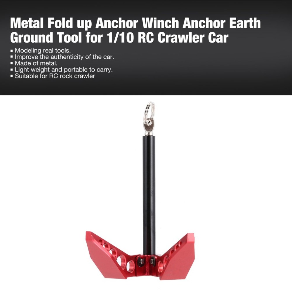 Rc Car Foldable Winch Anchor, Black And Red