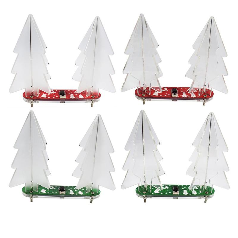 Diy Licht Speelgoed Volledige Kleur Veranderende Led Gradiënt Acryl 3D Kerstboom Kit Home Decor Onderwijs Wetenschap Speelgoed Leren Set