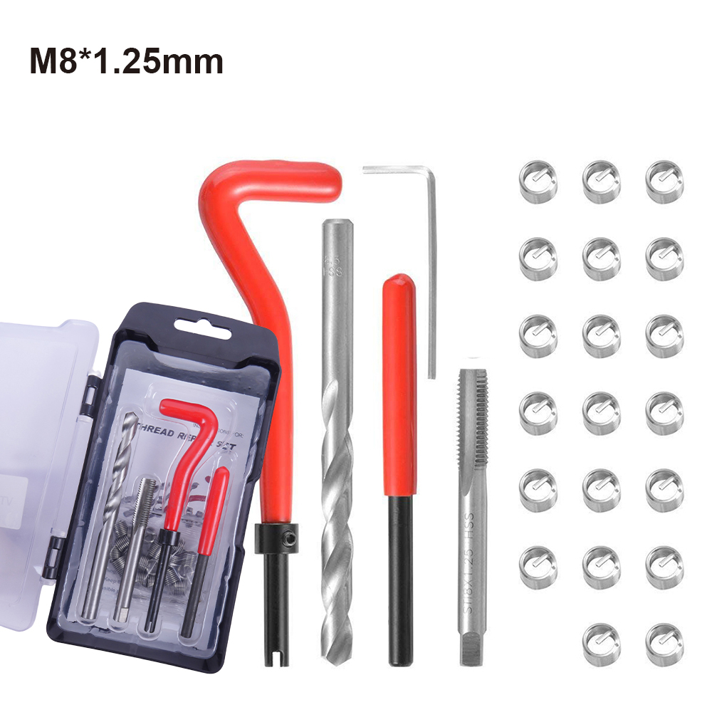 Gewinde-Reparatur-einstellen M4/M5/M6/M7/M8/M9/M10/M12/M14 Metrisches Gewinde-Reparatur-Einsatz-einstellen für beschädigte Gewinde und automatische Reparatur: rot