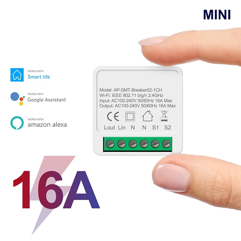 16A/10A Mini Smart Wifi Switch Ondersteuning 2 Manier Control Smart Home Schakelaars Modifier Werkt Met Alexa Google Thuis smart Leven App