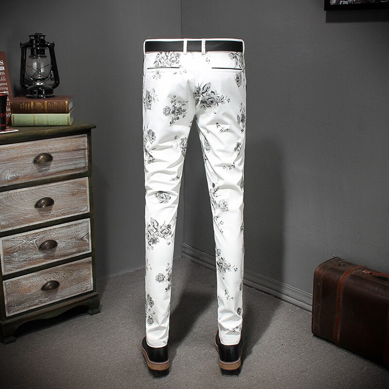 Blomklänning affärskostym byxor män & #39 ;s flroal pantalon de travail pour homme män klassiska byxor byxor