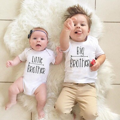 Broertje Baby Boy Romper Bodysuit Grote Broer T-Shirt Tops Bijpassende Outfit Korte Mouw O-hals