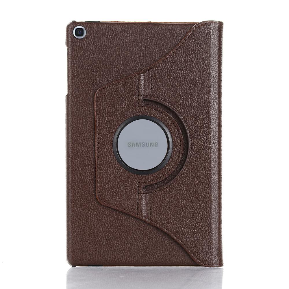 Nowy Coque dla Samsung Galaxy Tab A 8.0 2019 SM-T290 T295 T297 przypadku 360 obrót inteligentne etui z PU dla Samsung Tab A 8.0 T290 okładka: Brown