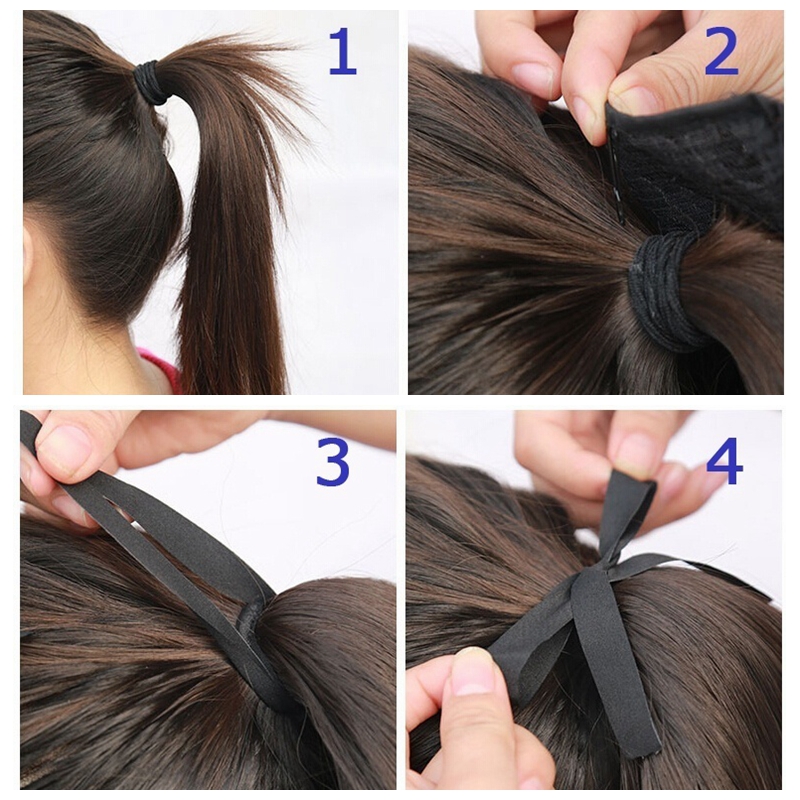 LISI HAIR Long Straight Clip In Tail False Hair Ponytail Hairpiece With Hairpins Synthetic Pony Tail Extensions