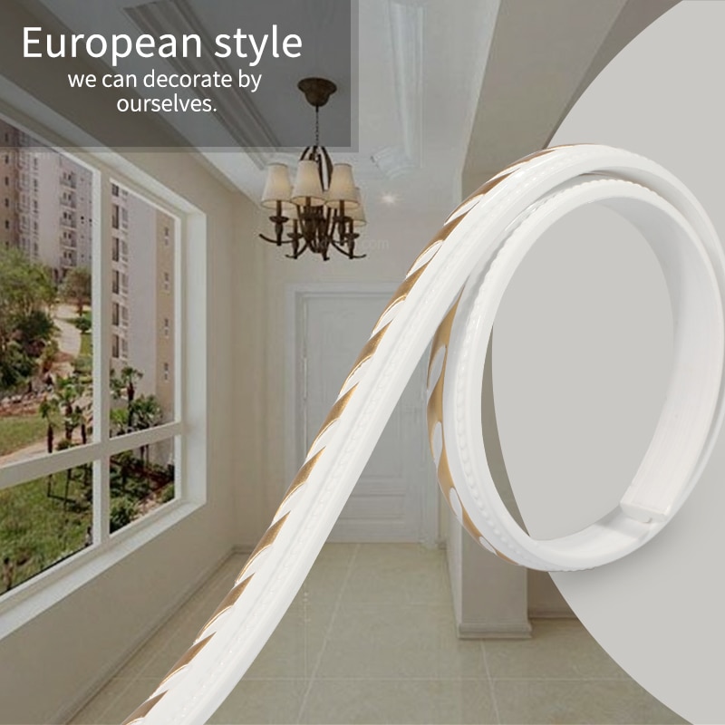 Europeisk pu gipslister tv-bakgrund pvc mjuk kantlinje spegel kantlinje