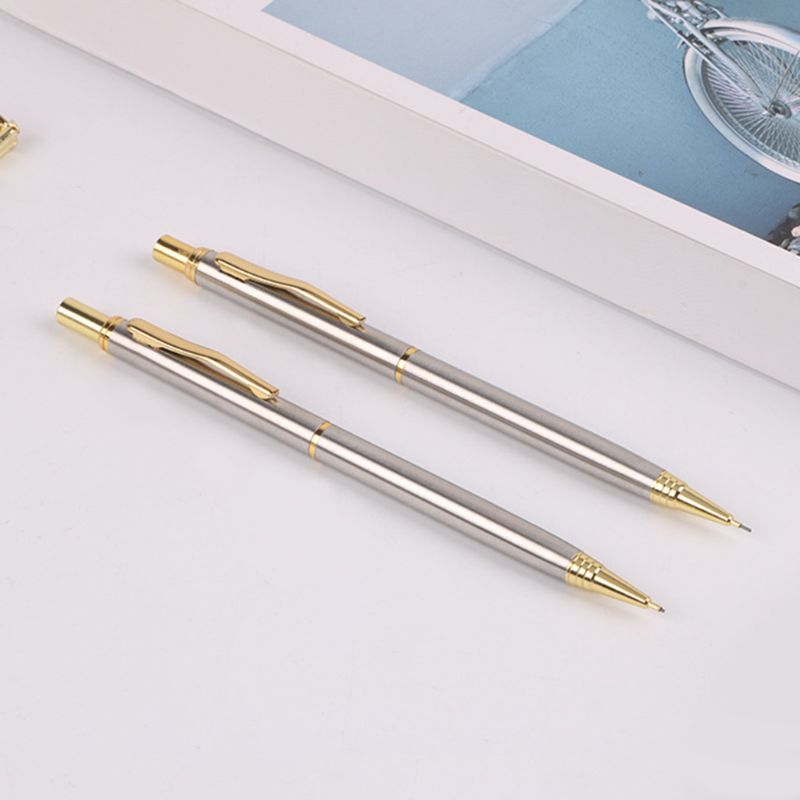 0.5mm Commercial Metal Ballpoint Pen Mechanical Pencil Automatic Pens Writing Drawing School Supplies Stationery W91A