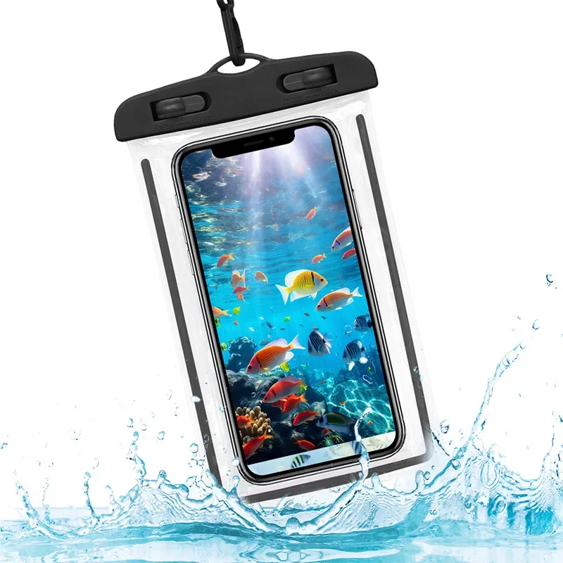 Universal Sealed Waterproof Mobile Phone Case Swimming Diving Touch Screen Mobile Phone Waterproof Bag for IPhone Huawei Xiaomi: black