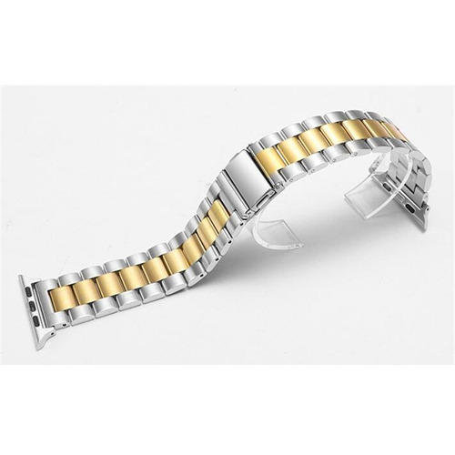 metal strap for apple watch 4 5 band 44mm 40mm apple watch band 42mm 38mm iwatch series 5/4/3/2/1 Stainless Steel bracelet belt: silver-gold / 38mm-40mm