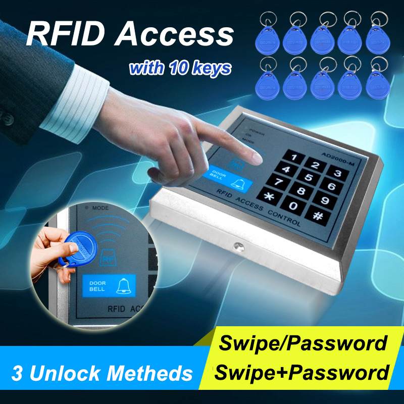 RFID Code Lock Access System Access Control Key Set Security Door Access Control Kits for Home Office 125KHz