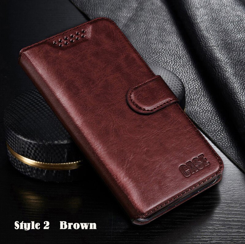 Per Huawei copertura della Cassa Y6p 6.3 ''retro cassa del cuoio di vibrazione Per Huawei Cassa del telefono Y6p Sottile Fundas Y 6p libro del raccoglitore + supporto di carta: Style 2 Brown INI