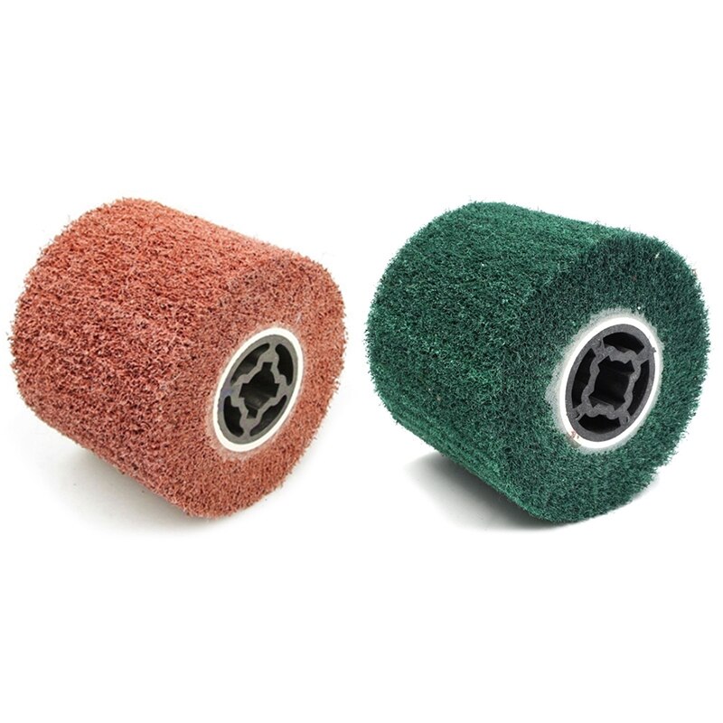 HLZS-120x100x19Mm Niet-geweven Nylon Flap Brush Satin Tekening Polijsten Ontbramen Drum Wiel Voor Roestvrij Staal