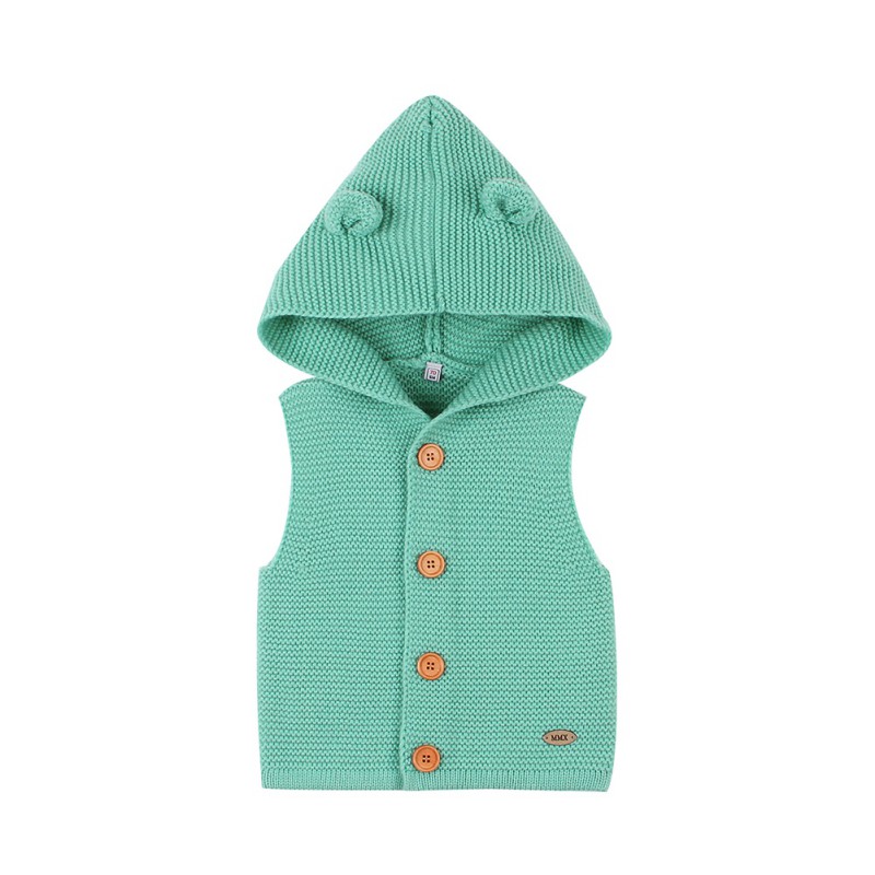 Outono crianças bebê meninas meninos sólido impressão com capuz colete camisola sem mangas tops casaco outerwear
