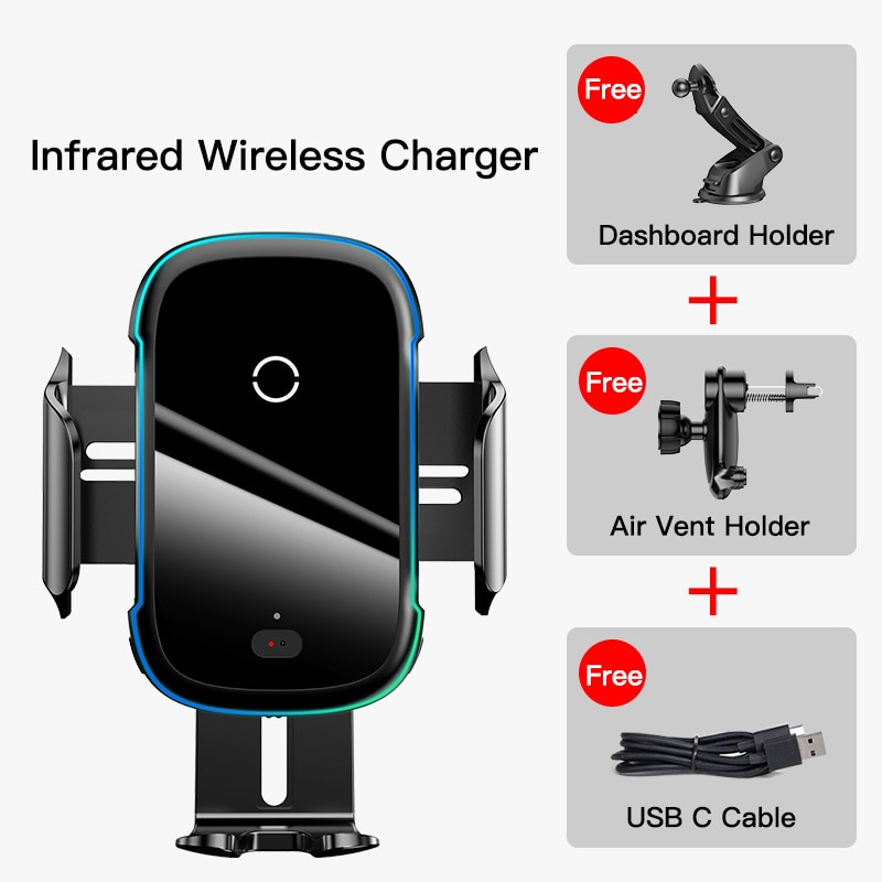 Baseus Qi Caricabatteria Da auto Senza Fili per il iPhone 11 Samsung Xiaomi 15W di Induzione auto Montaggio Veloce senza fili di Ricarica con auto supporto del telefono