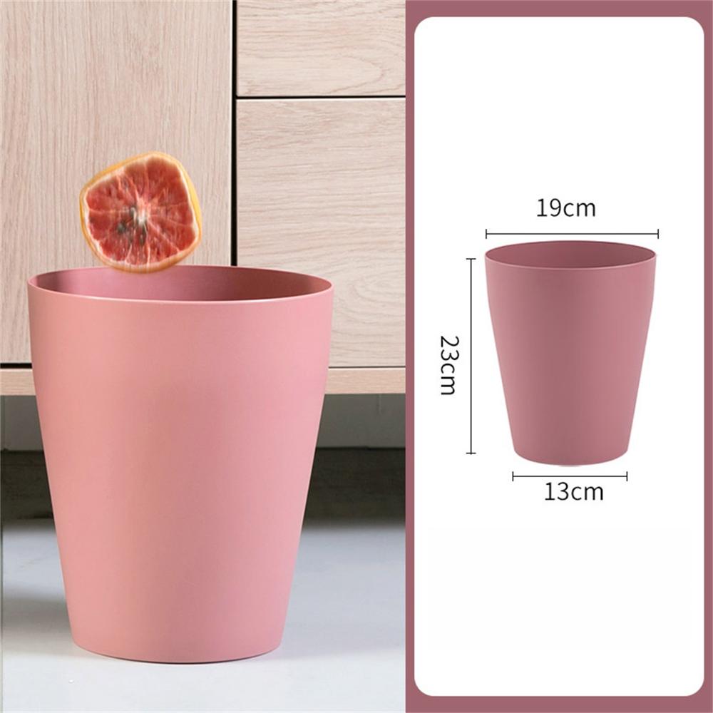 Colourful Trash Can Waste Bins Lidless Plastic Paper Basket Dustbin Garbage Can Home Office Simple Rubbish: Red