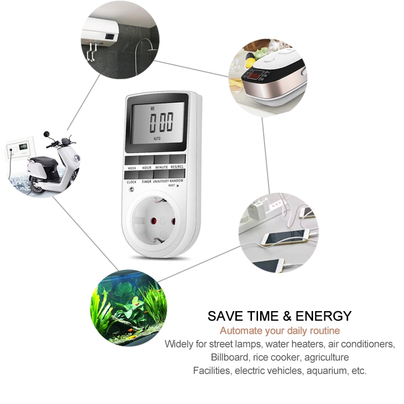 Digital Timer Switch Programmable Timing Socket EU UK US AU BR Plug Electrical Wall Plug-in Power Socket Timer Switch Outlet