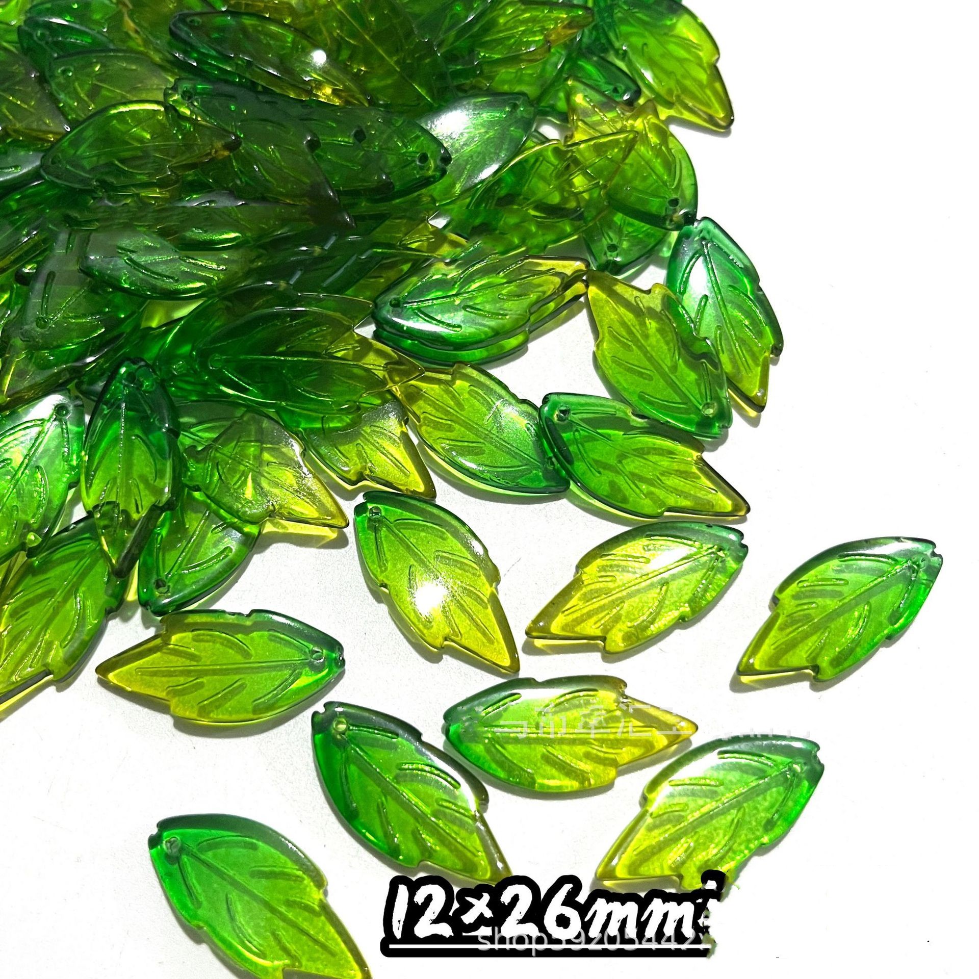 30/50 Uds. Cuentas de hojas de cristal para joyería, cuentas de hojas verdes de Murano para hacer pulsera, collar, accesorios DIY hechos a mano a granel: Colorful / 2MM