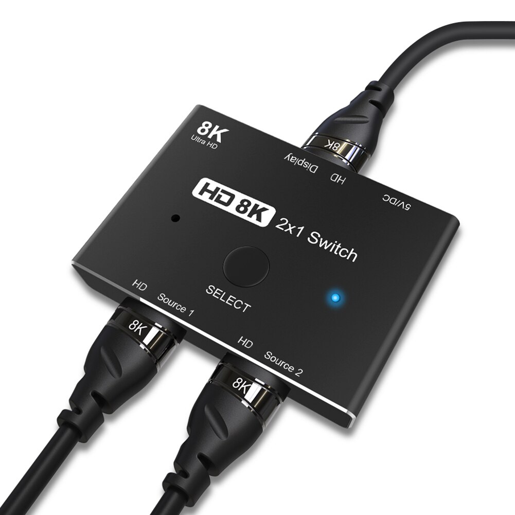 Hdmi-Compatibel 2.1 Switcher 2 In 1 Out 8K @ 60Hz 4K @ 120Hz Ultra hd Switcher Adapter Splitter Voor PS4 Tv Box Hdtv Xbox Projector