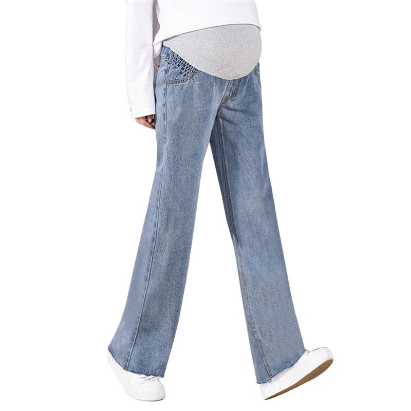 Jeans premaman a gamba larga per donna incinta 2020 pantaloni in Denim gravidanza pantaloni dritti in cotone abbigliamento premaman taglie forti