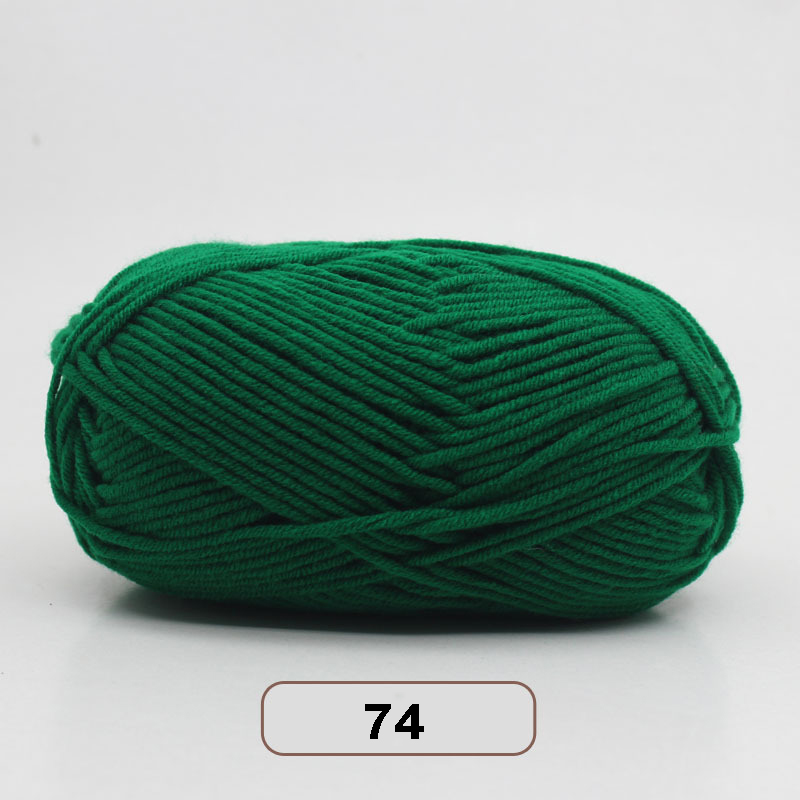 5 Stks/set Melk Katoen Breien Garen Super Zachte Gehaakte Threads Baby Wol Hand-Gebreide Lijnen Voor Geweven Trui Diy ambachten Draad: 5pcs 74 green