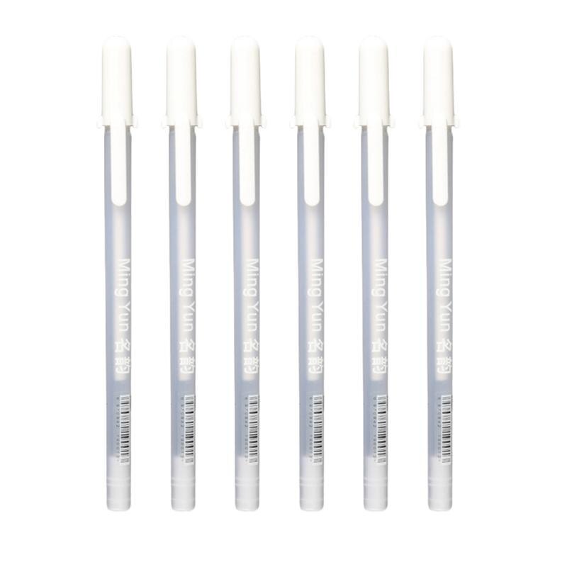 6 Pcs White Oil Based Paint Pen Markers Fine Point Tips Permanent Ink that Works on Glass Wood Metal Rubber Rocks Stone Arts Cra: Default Title