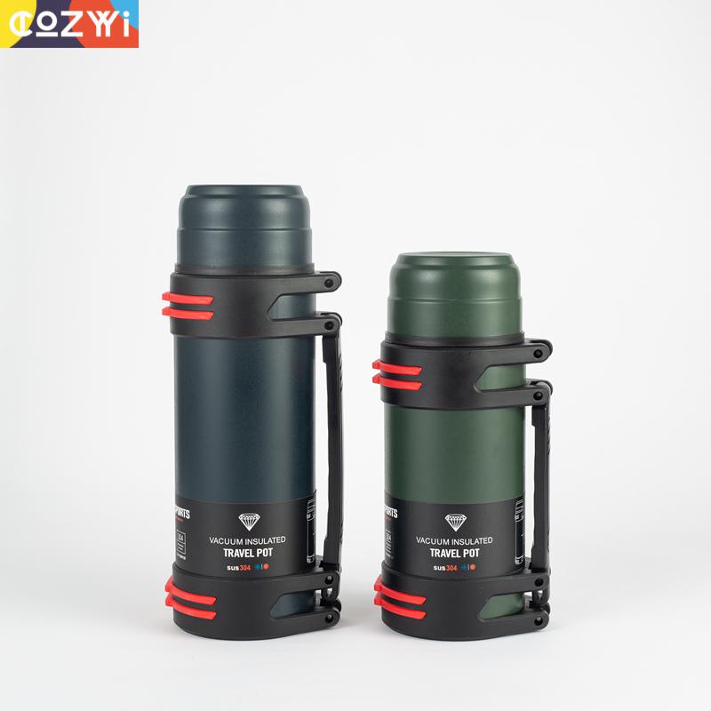 1.6l/2l/2.5l Thermoskan Outdoor Thermoskan Grote Capaciteit Koffie Water Fles Camping Met Touw Isolatie Fles Water cup