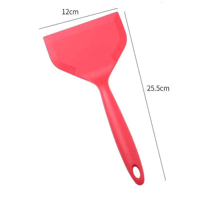 Silicone Kitchen Ware Cooking Utensils Spatula Beef Meat Egg Kitchen Scraper Wide Pizza Cooking Tools Shovel Non-stick: 1Pc Red