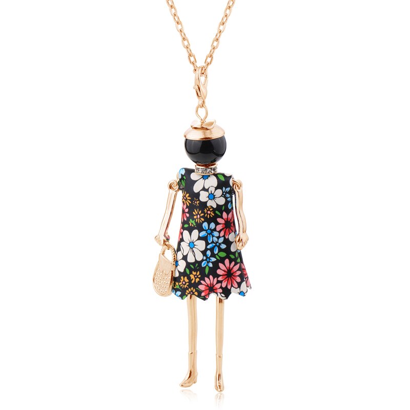 Verklaring Ketting Hanger Leuke Sieraden Lady Lange Ketting Vrouwen Bloem Charms Hanger Bohemian Maxi Accessoire: NN2020-024