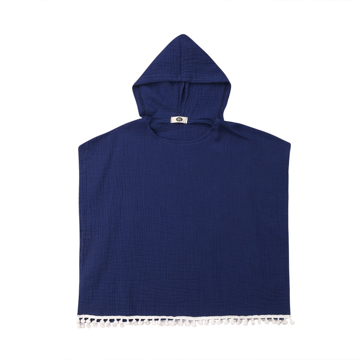 Brand Toddler Child Kids Baby Girl Long Cape Dress Hooded Tassel Solid Cotton Cloak Poncho Jumper Cape Clothes 6M-4T: Blue / 2T
