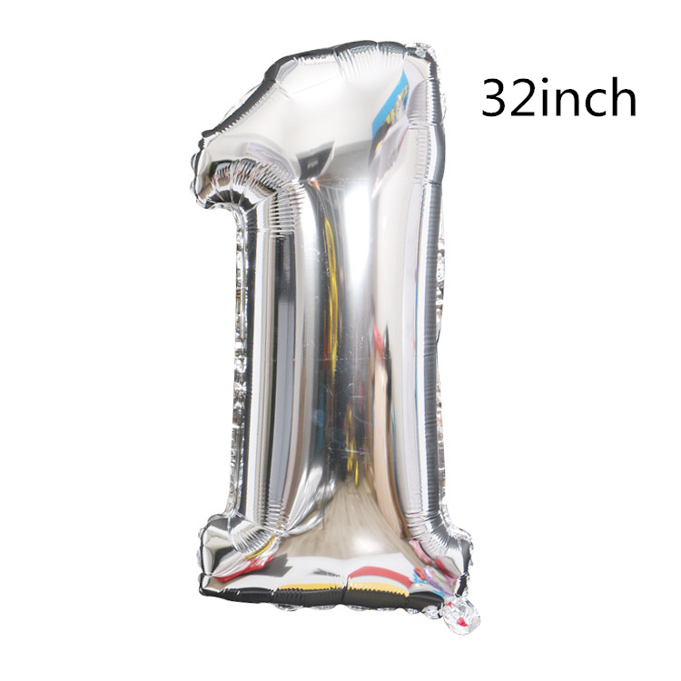Ballons pour bébé 1 premier anniversaire | Ballon pour fille et garçon de 1 an, ballons avec numéros à feuille d'aluminium, décoration de fête pour enfants, de fête: 40inch silver 1