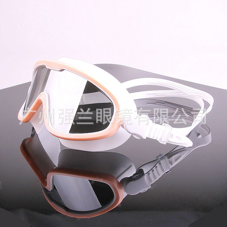 Utendørs sport svømmebriller hd-vanntette anti-tåke briller stor boks silikagel galvanisering  /30: Rosa